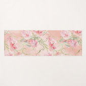 Moderne elegante, rosafarbene Lilien auf Pfirsichs Yogamatte (Vorderseite (Horizontal))