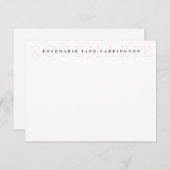 Moderne, elegante, rosafarbene Personalisierte Sta Mitteilungskarte (Vorne/Hinten)