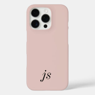 Moderne elegante rosafarbene schwarze Monogramm An iPhone 16 Pro Hülle