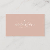 Moderne elegante rosafarbene Script-QR-Code Visitenkarte (Vorderseite)