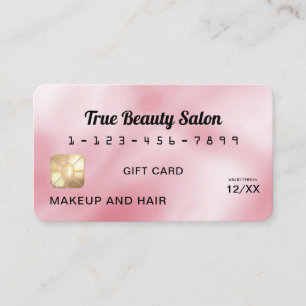 Moderne elegante rosafarbene Silk Credit Gift Card Visitenkarte