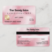 Moderne elegante rosafarbene Silk Credit Gift Card Visitenkarte (Vorne/Hinten)