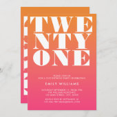 Moderne elegante rosafarbene Typografie Einladung (Vorne/Hinten)