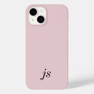 Moderne elegante rosane schwarze Monogramm Anfangs Case-Mate iPhone 14 Hülle