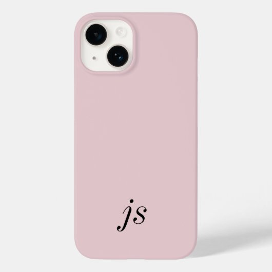 Moderne elegante rosane schwarze Monogramm Anfangs Case-Mate iPhone Hülle (Rückseite)