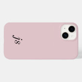 Moderne elegante rosane schwarze Monogramm Anfangs Case-Mate iPhone Hülle (Rückseite (Horizontal))