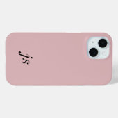 Moderne elegante rosane schwarze Monogramm Anfangs Case-Mate iPhone Hülle (Rückseite (Horizontal))