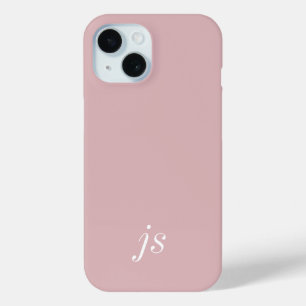Moderne elegante rosane weiße Monogramm-Initialen Case-Mate iPhone Hülle