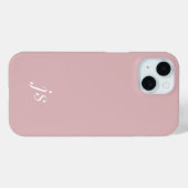Moderne elegante rosane weiße Monogramm-Initialen Case-Mate iPhone Hülle (Rückseite (Horizontal))