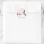 Moderne, elegante Rose, Ananas, rosa Make-up Runder Aufkleber (Tasche)