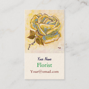 Moderne elegante Rose Blumen Vintage Gelb Floral Visitenkarte