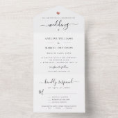 Moderne elegante Rose Calligraphie All In One Einladung (Innen Boden)