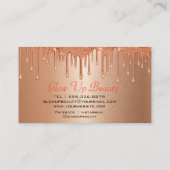 moderne elegante Rose Glitzer Tropfen Makeup Künst Visitenkarte (Rückseite)