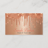 moderne elegante Rose Glitzer Tropfen Makeup Künst Visitenkarte (Vorderseite)