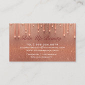 moderne elegante Rose Glitzer Tropfen Makeup Künst Visitenkarte (Rückseite)