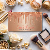moderne elegante Rose Glitzer Tropfen Makeup Künst Visitenkarte