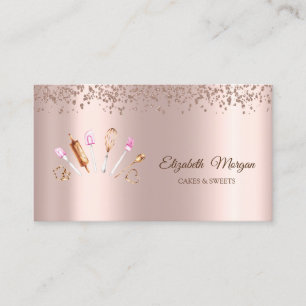 Moderne elegante Rose-Gold-Diamanten, Backzubehör Visitenkarte