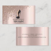 Moderne elegante Rose Gold Diamanten, schwarze Hig Visitenkarte (Vorne/Hinten)