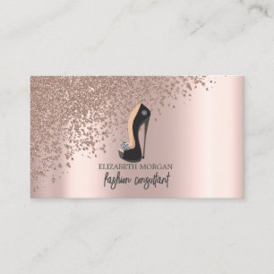 Moderne elegante Rose-Gold-Diamanten, schwarzer Hi Visitenkarte