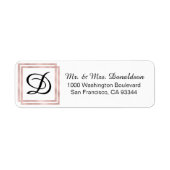 Moderne, elegante Rose Gold Foil Monogram Initiale (Vorne)