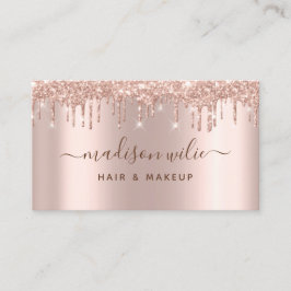 Moderne Elegante Rose Gold Glitzer Beauty Salon Bu Visitenkarte