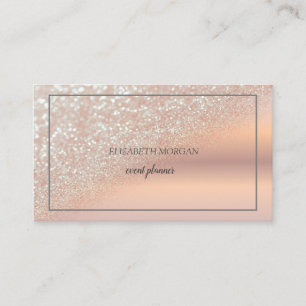 Moderne elegante Rose Gold Glitzer Bokeh Ombre, Fr Visitenkarte
