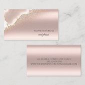 Moderne Elegante Rose Gold Glitzer Marmor Visitenkarte (Vorne/Hinten)