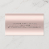 Moderne Elegante Rose Gold Glitzer Marmor Visitenkarte (Rückseite)