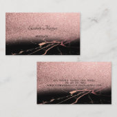 Moderne Elegante Rose Gold Glitzer Ombre, Marmor Visitenkarte (Vorne/Hinten)