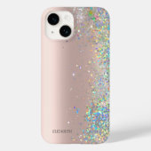 Moderne elegante Rose Gold Glitzer Sequins Case-Mate iPhone Hülle (Rückseite)