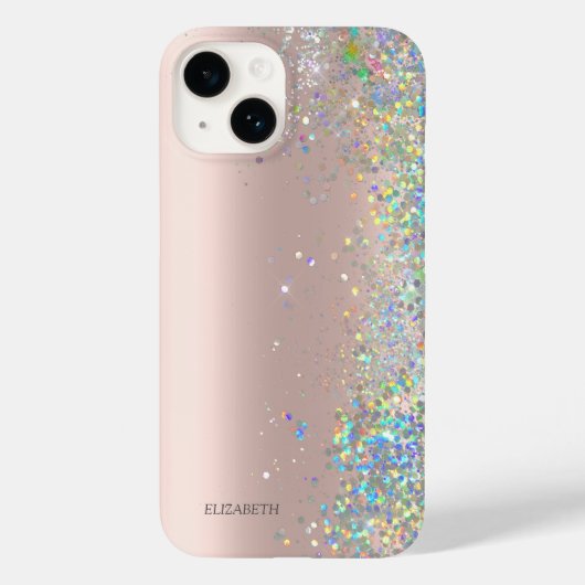 Moderne elegante Rose Gold Glitzer Sequins Case-Mate iPhone Hülle (Rückseite)
