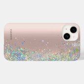 Moderne elegante Rose Gold Glitzer Sequins Case-Mate iPhone Hülle (Rückseite (Horizontal))