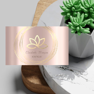 Moderne elegante Rose Gold, Gold Kreise Gold Lotus Visitenkarte
