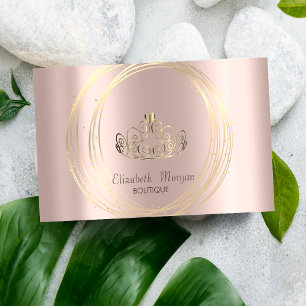 Moderne elegante Rose Gold, Gold Kreise Krone Visitenkarte