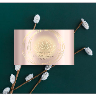 Moderne elegante Rose Gold, Gold Kreise Lotus Visitenkarte