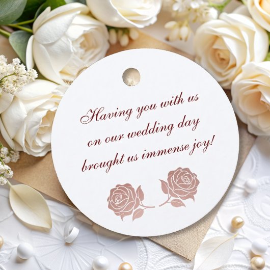 Moderne elegante Rose Gold Hochzeit Vielen Dank Geschenkanhänger