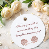Moderne elegante Rose Gold Hochzeit Vielen Dank Geschenkanhänger