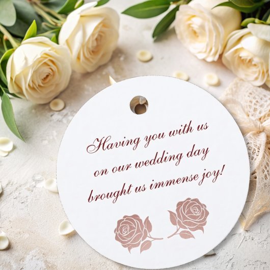 Moderne elegante Rose Gold Hochzeit Vielen Dank Geschenkanhänger