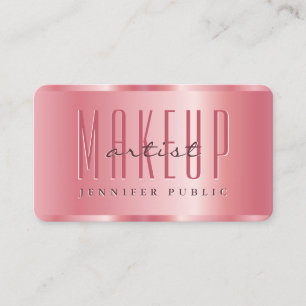 Moderne elegante Rose Gold Luxuriöse Makeup Artist Visitenkarte