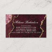 Moderne elegante Rose Gold Marble Agate Geode Visitenkarte (Rückseite)