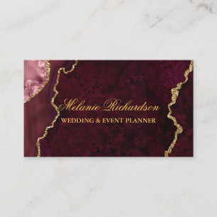 Moderne elegante Rose Gold Marble Geode Agate Visitenkarte