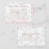 Moderne elegante Rose Gold Marmor Aftercare Lashes Visitenkarte (Vorne/Hinten)