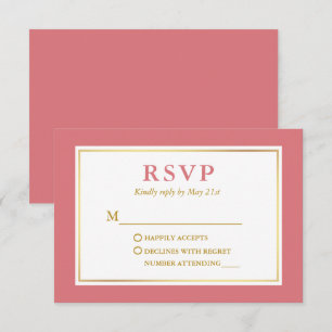 Moderne Elegante Rose Gold RSVP Karte