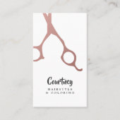 Moderne Elegante Rose Gold Scheren Haarstylistin Visitenkarte (Vorderseite)