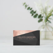Moderne elegante Rose Gold Schwarz Gray Geometric Visitenkarte (Stehend Vorderseite)