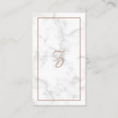 Moderne elegante Rose Gold Script Marble Visitenkarte (Rückseite)