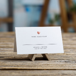 Moderne elegante Rose Gold Wedding Table Platzkart Platzkarte