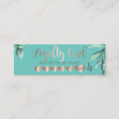 Moderne elegante Rose Goldene Herzen,Blätter Minze Treuekarte (Vorderseite)