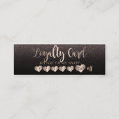 Moderne elegante Rose Goldene Herzen, Schwarzer Gl Treuekarte (Vorderseite)