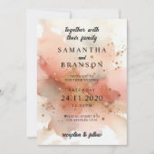 Moderne Elegante Rose Goldene Hochzeit Einladung (Vorderseite)